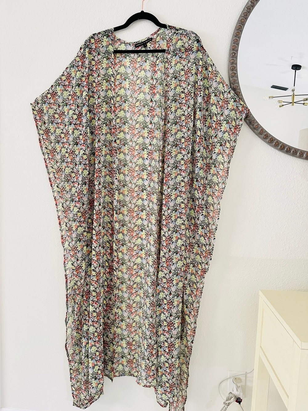 Floral Sheer Long Duster Kimono - Multi Floral